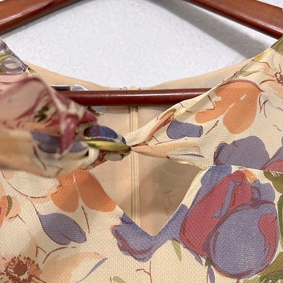 Kay Unger Vintage Silk Floral Tweed Pinup Dress - Picture 4 of 16